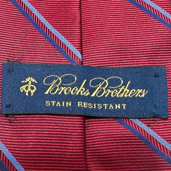 Mens Tie Brooks Brothers Stain Resistant Silk Necktie Woven Italy Made USA - Picture 8 of 8